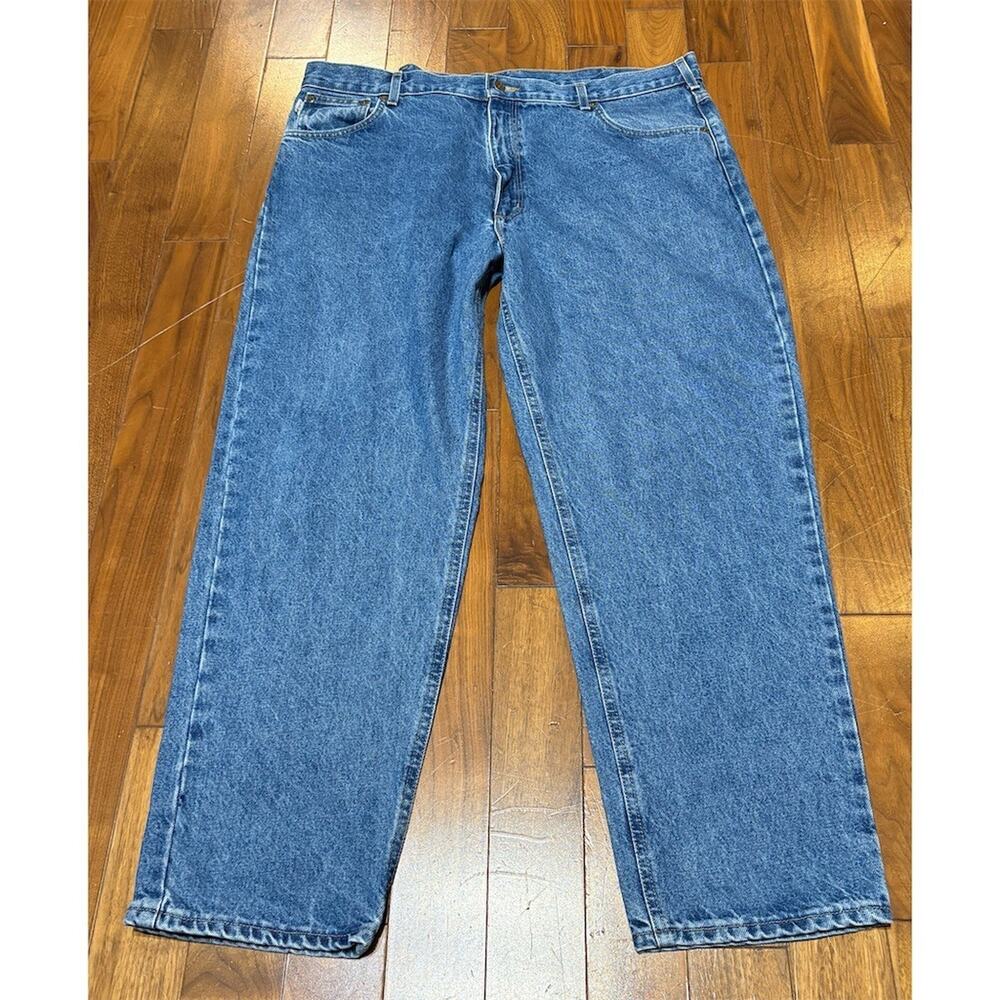 Carhartt Jeans Men's 42x30 Blue Relaxed Fit Straight Leg Workwear Denim